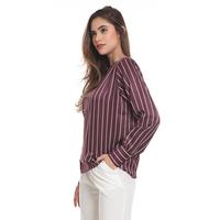 Gambar Basix - Clarrisa Blouse Maroon - Atasan Lengan Panjang Stripe dari Mal Golden Truly Store Kota Administrasi Jakarta Utara 3 Tokopedia