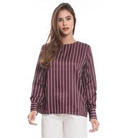 Gambar Basix - Clarrisa Blouse Maroon - Atasan Lengan Panjang Stripe dari Mal Golden Truly Store Kota Administrasi Jakarta Utara 1 Tokopedia