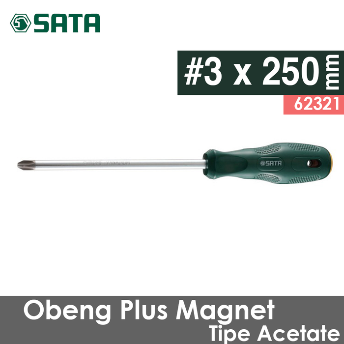 Gambar SATA TOOLS Obeng Plus #3 x 250 mm Acetate 62321 dari SATA OS Kota Administrasi Jakarta Utara Tokopedia