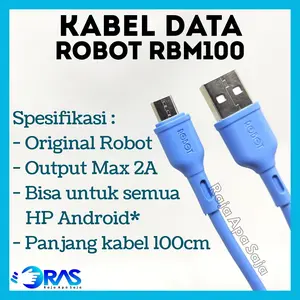 Kabel Data Charger Fast Charging Micro USB CABLE ROBOT RBM100 1 METER