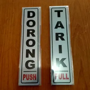 sign tulisan geser, dorong tarik, open close, wajib masker