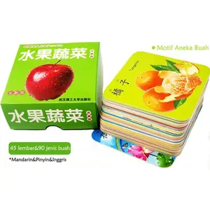 RW024 Flashcard Belajar Anak 45 Lembar Bahasa Inggris Mandarin Pinyin/