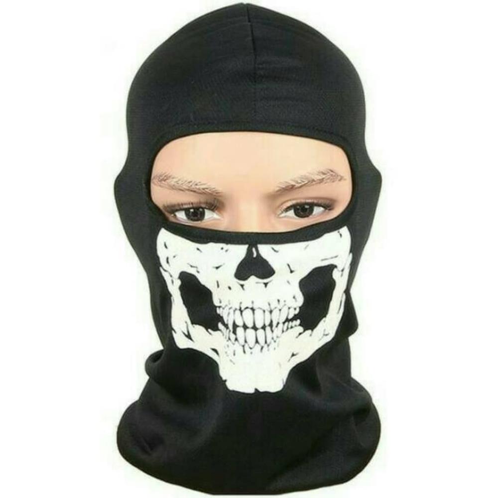 Penutup wajah full face masker motor masker ninja motif tengkorak