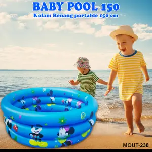 KOLAM RENANG ANAK KOLAM KARET 150 CM x 40 CM + FREE POMPA