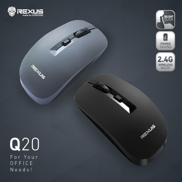 Jual Rexus Q20 Mouse Wireless Office Silent Click - Abu-abu hitam ...