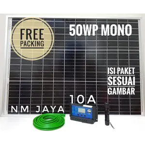 Paket Hemat Solar Panel 50WP, Solar Controller 10A, MC4 & Kabel 2 M