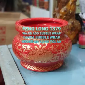Hiolo Keramik TERATAI MERAH CABE 8"