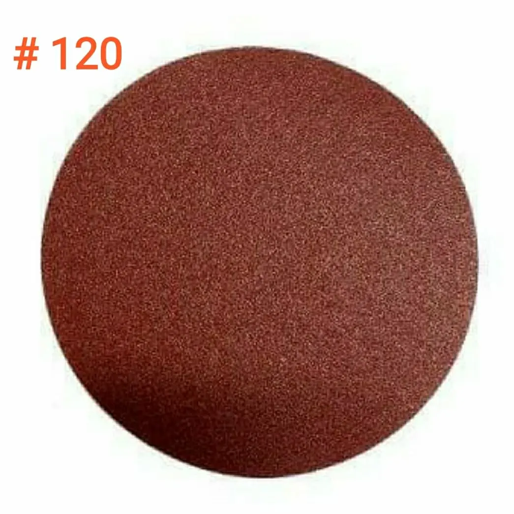 Amplas Bulat Velcro 4" Grit 120 Amplas Bulat Tempel Mesin Gerinda