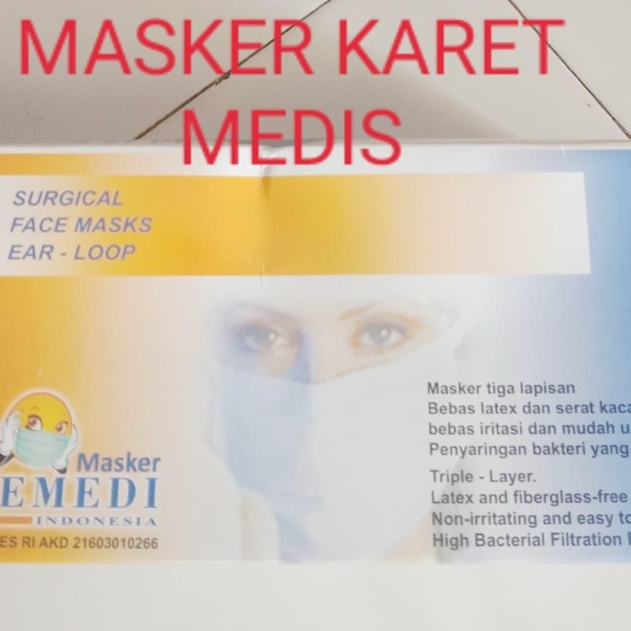 MASKER KARET MEREK REMEDI/MASKER MEDIS/MASKER 3 FLY