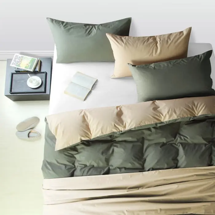 LINOTELA TWO TONE DUVET COVER 160X210 CM - ABU-ABU / COKELAT