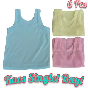 6 Pcs Singlet bayi Kaos dalam anak S L M XL isi 1/2 Lusin