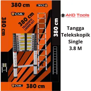 Tangga Teleskopik Alumunium Single 3.8 M / Straight (Termurah)