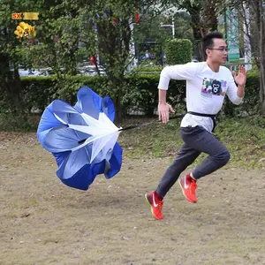 Speed Chute Parasut Latihan Lari Profesional Biru dengan Resistensi Besar & Strap Adjustable untuk Kekuatan dan Stamina