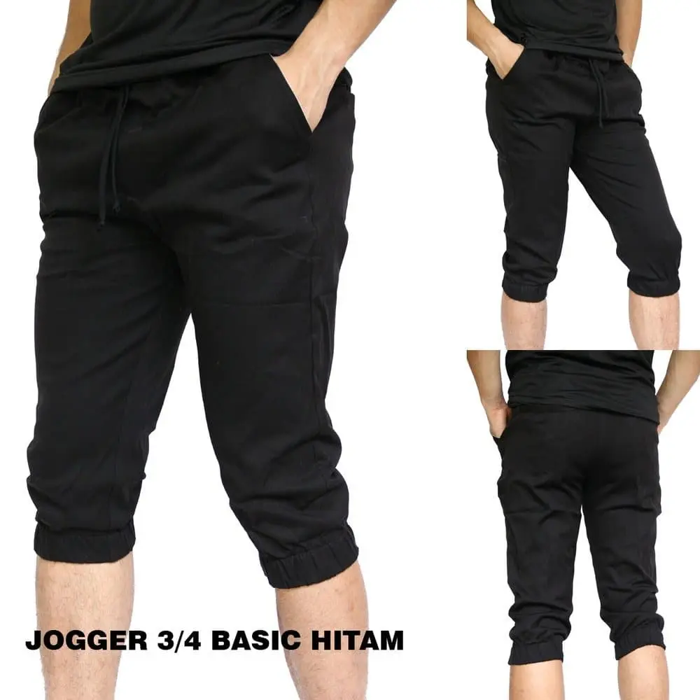 Celana Jogger 3/4 training olahraga - celana santai pria - wanita