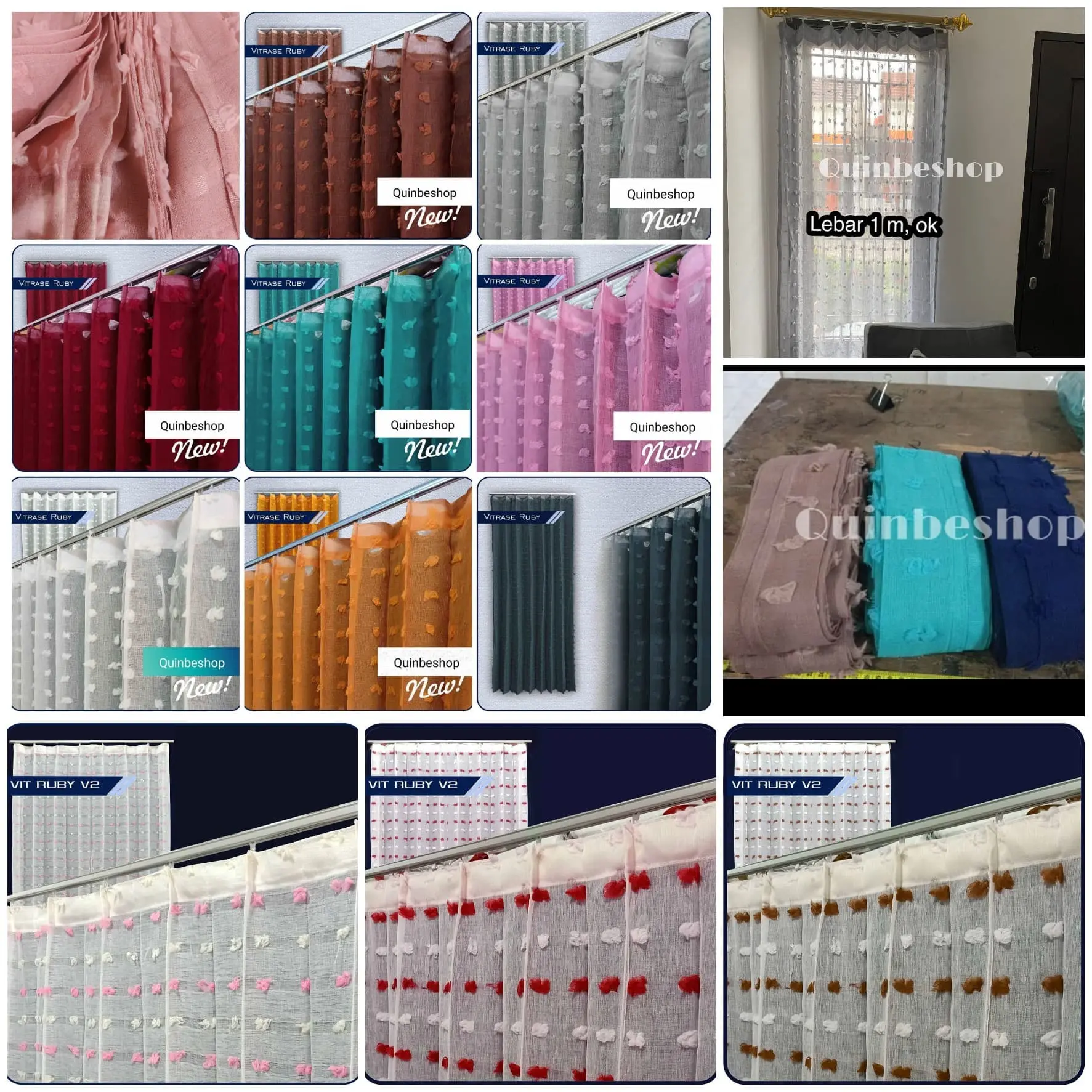 [L100cm] vitrase rubi / gorden tipis / daleman gorden / tirai tipis