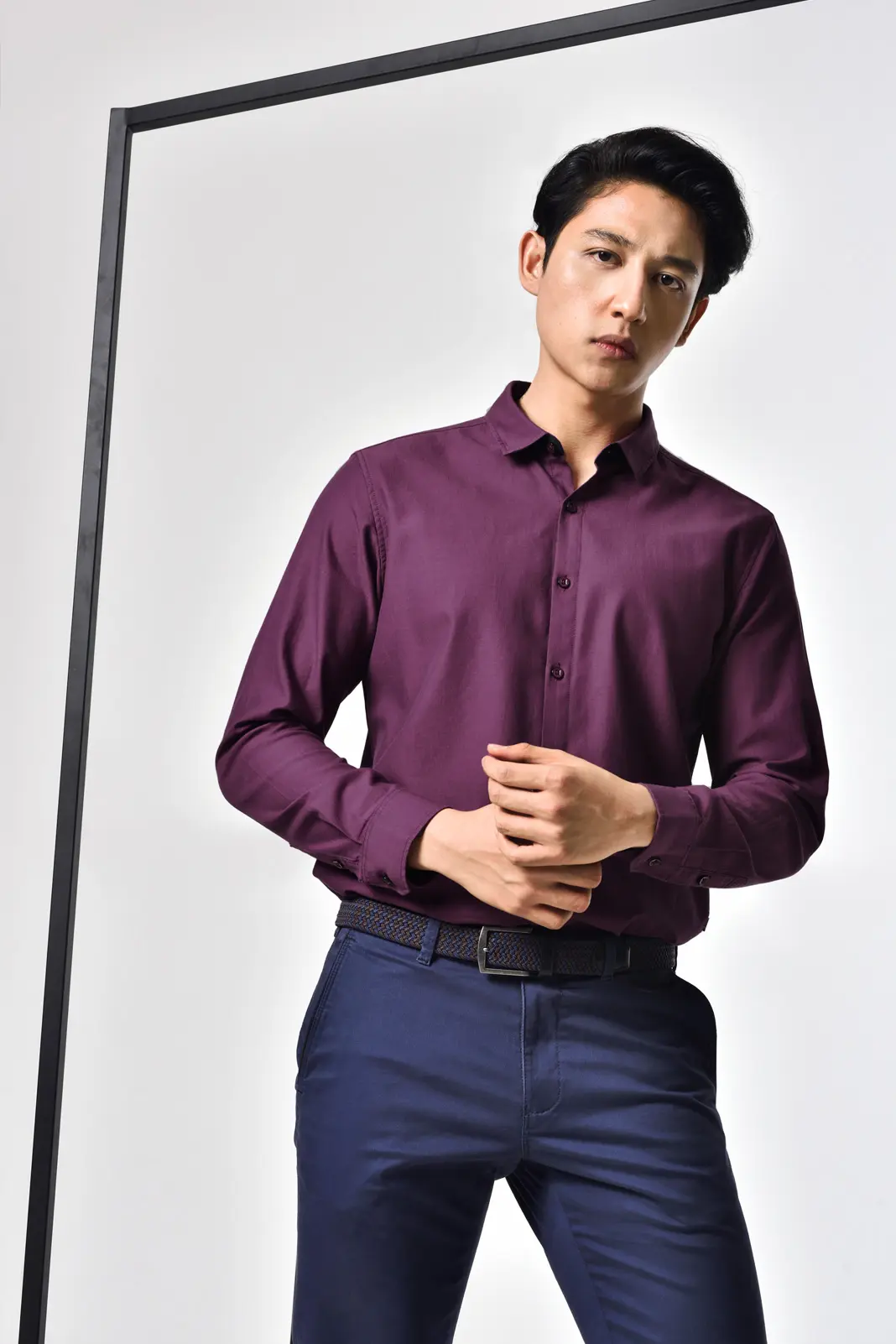 COTTON BASED CLASSIC SHIRT (PURPLE)