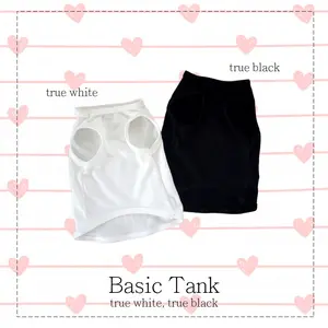 Baju Kucing dan Baju Anjing "BASIC TANK TRUE WHITE, TRUE BLACK"