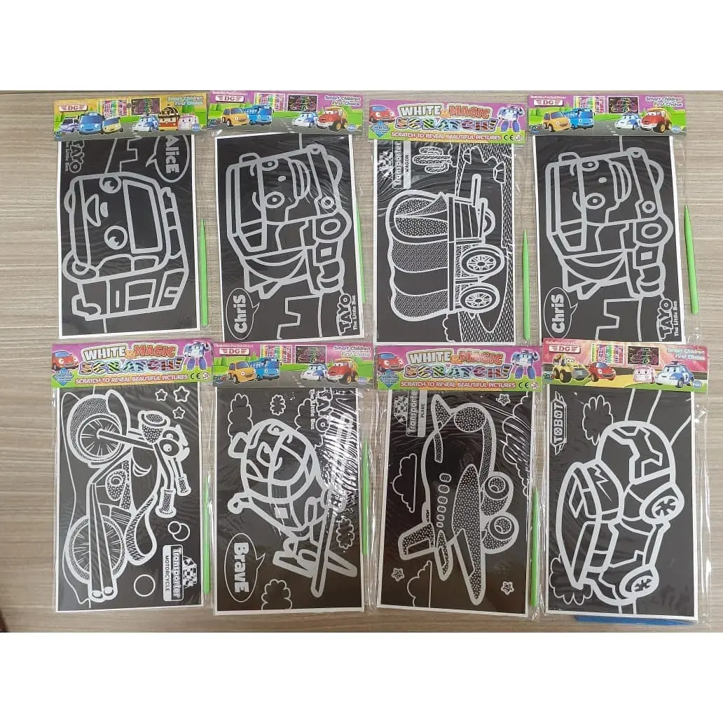 Magic Coloring Black & White / Mewarnai Dengan Mengukir