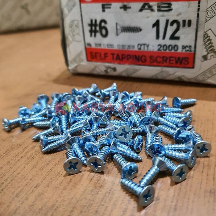 Jual [1 box] Skrup Tapping 6 x 1/2