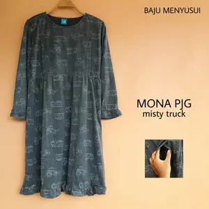 MAMIGAYA Nursing Wear - MONA Panjang | Dress Hamil Menyusui | Baju Asi