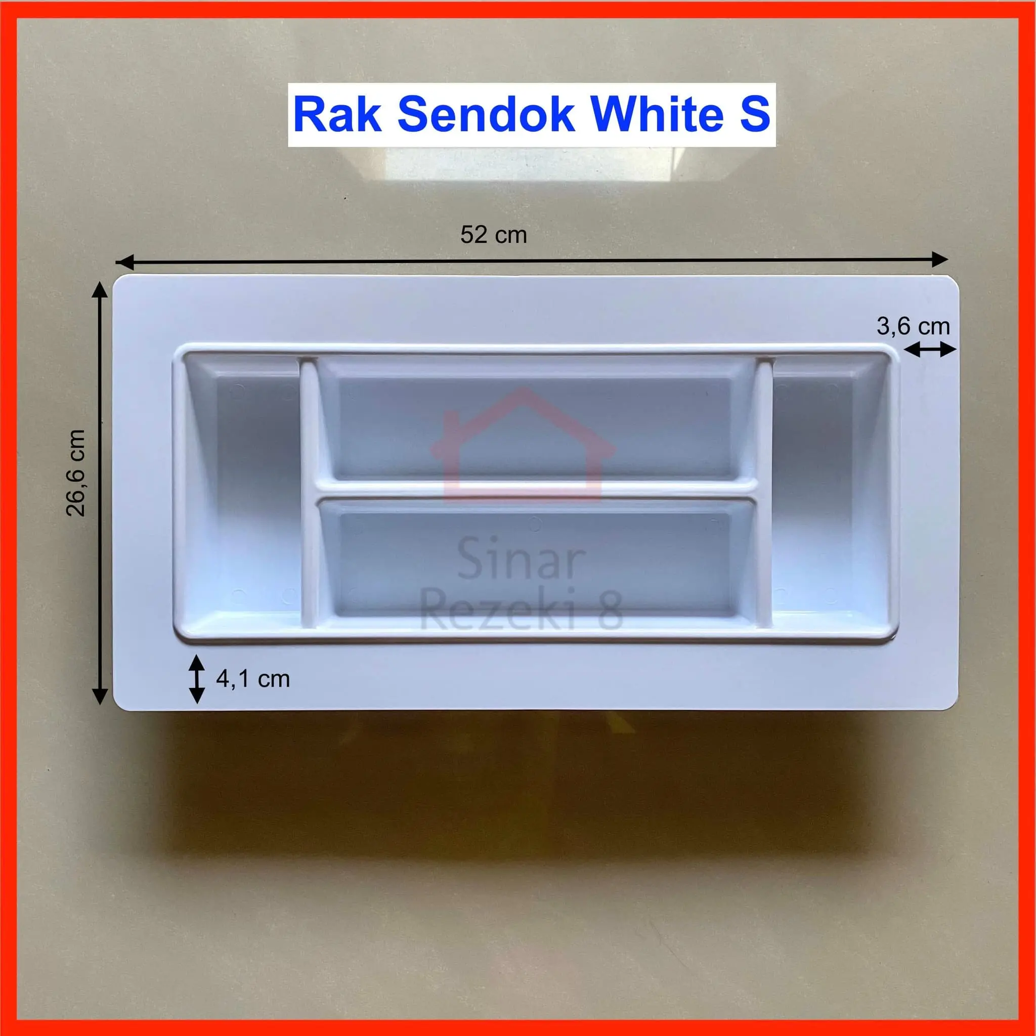 Rak Tempat Sendok PUTIH S Kecil Garpu Pisau Sekat Laci Dapur Alat