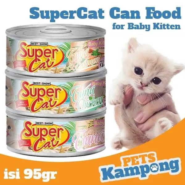 Makanan kucing bayi Supercat Baby Kitten 95gr kucing kaleng