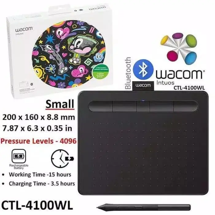 Wacom Intuos CTL 4100 WL CTL-4100WL Bluetooth small - Hitam