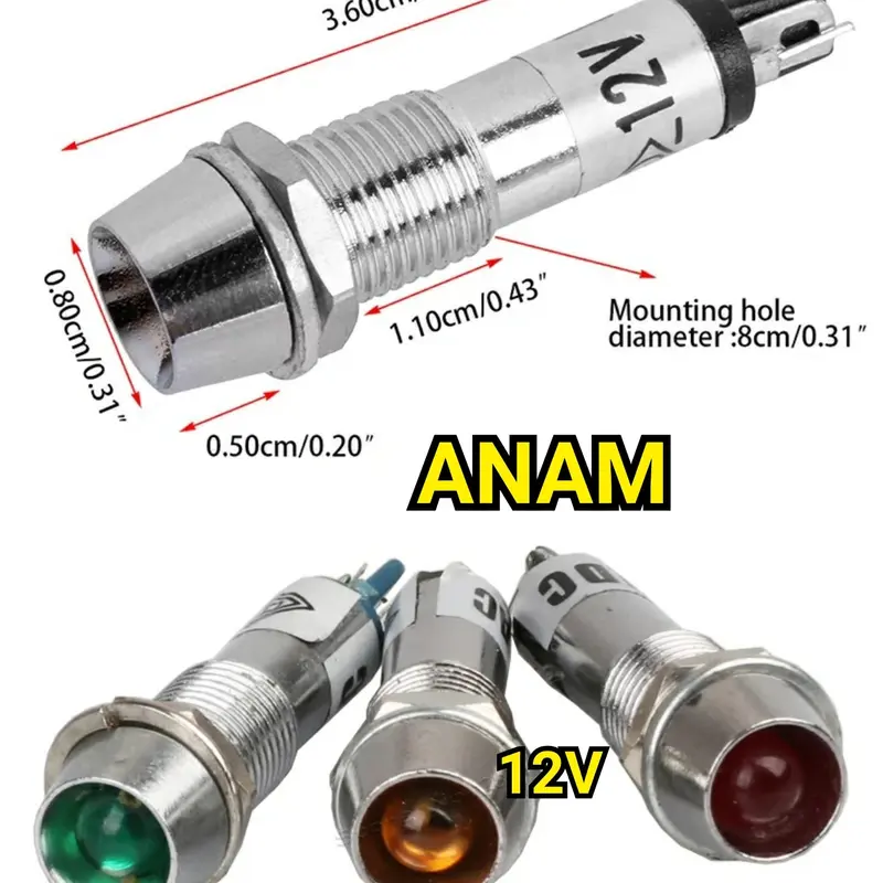pilot lamp indicator 12V 8mm 0