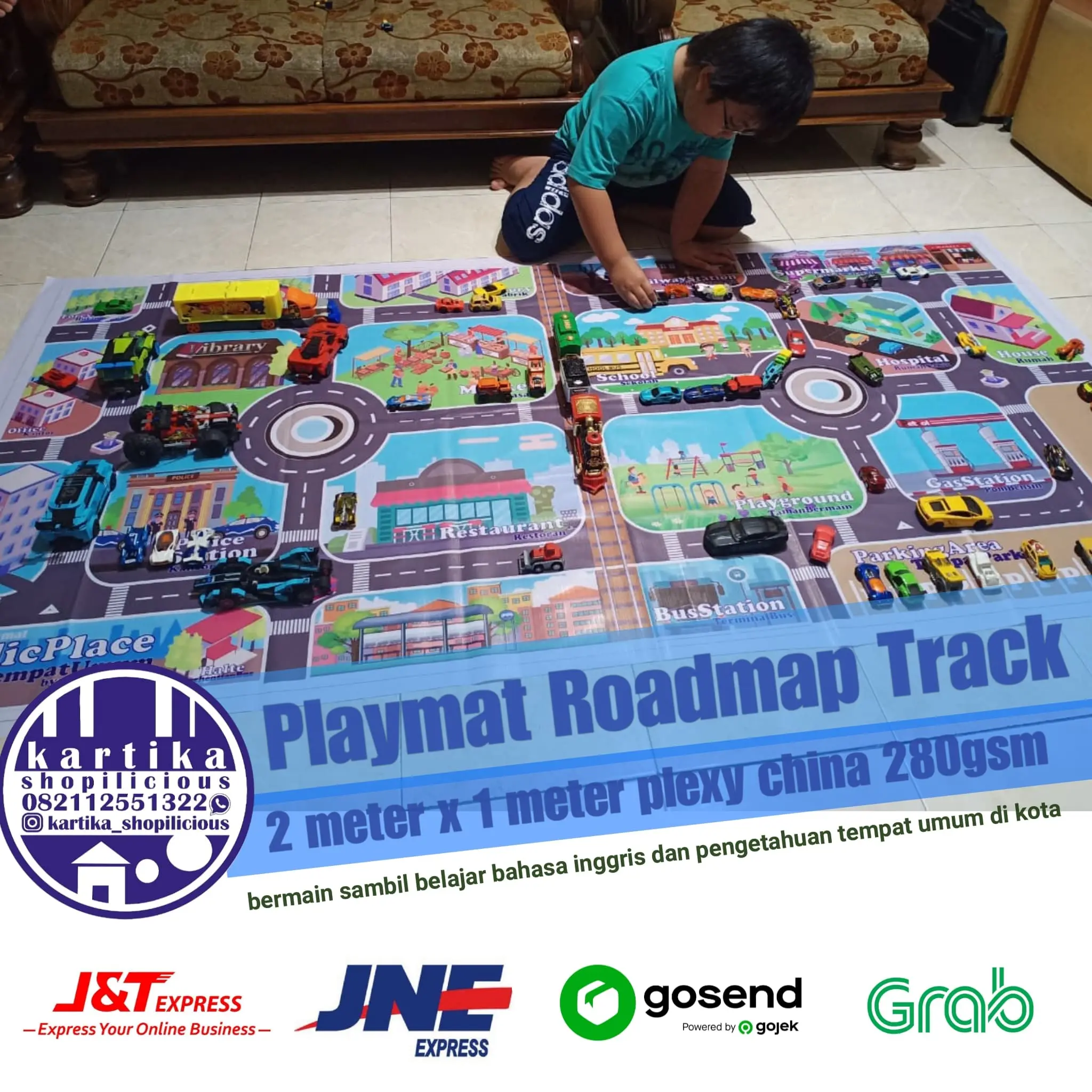 Playmat Roadmat Karpet Bermain Anak untuk Track Mobil dan Kereta Api