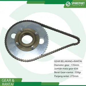 Gear Belakang dan rantai skuter S898 Mr.Jackie