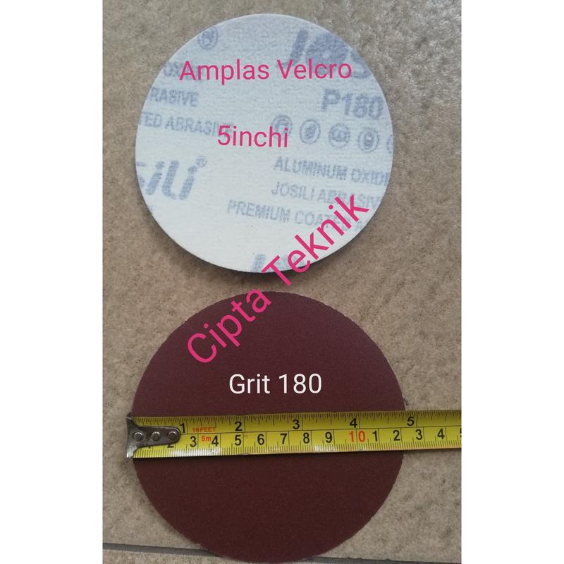 Amplas bulat Velcro 5 inchi grit 180 0
