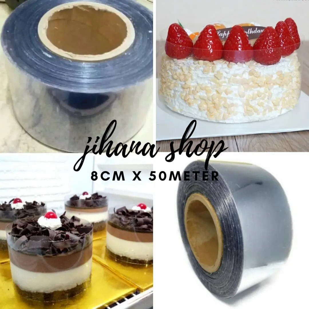 Plastik Mika roll pinggiran cake 8cm x 50meter