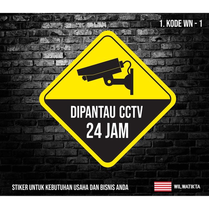 Jual Sticker Safety Sign Warning kuning Sign Area Pengawasan CCTV ...