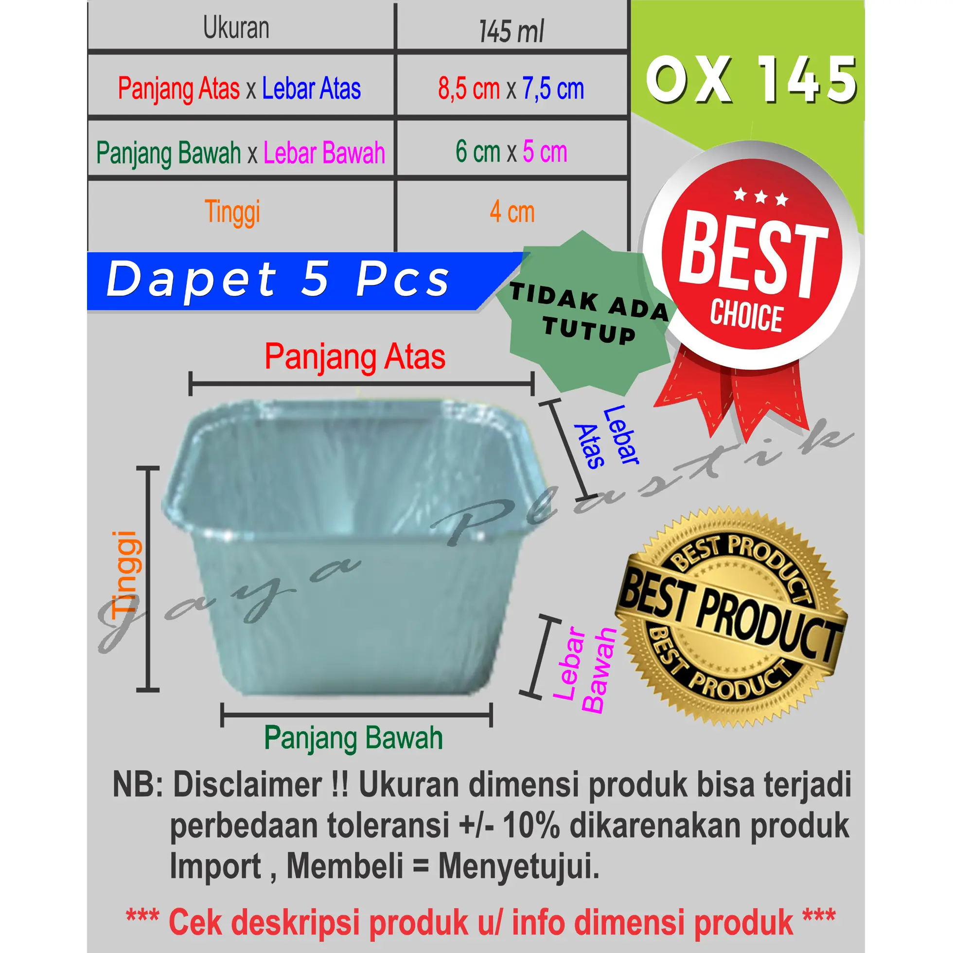 ALUMINIUM FOIL KOTAK TINGGI
