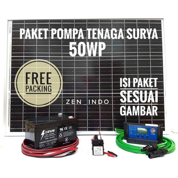 Jual Paket Pompa Tenaga Surya Solar Panel 50 WP Pompa DC 12V 240 L/H 4 ...