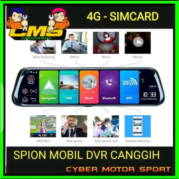 DVR spion rekam depan belakang .CCTV mobil Full HD. Camera perekam