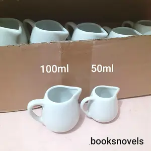 50ml 100ml Ceramic Porcelain Sugar Pot Teko Gula Cair Keramik Creamer