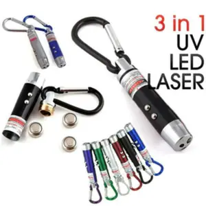 SENTER UV LED LASER KEYCHAIN GANTUNGAN KUNCI POINTER MONEY