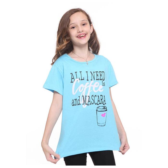 Gambar Habitat Girl - Dalanna All I need is Coffee T-Shirt Blue - Kaos Biru dari Mal Golden Truly Store Kota Administrasi Jakarta Utara Tokopedia