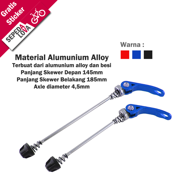 Gambar Sepasang AS QR Quick Release Sepeda Hub Skewer Alloy - Merah dari Sepedalova Kota Serang 5 Tokopedia