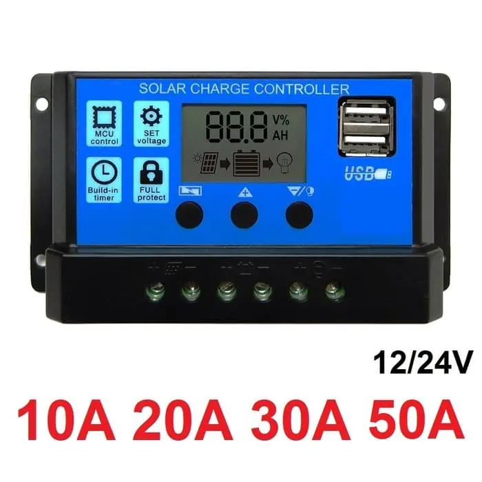 PWM Solar Charge Controller 10A 20A 30A 50A 12V 24V Tenaga Surya