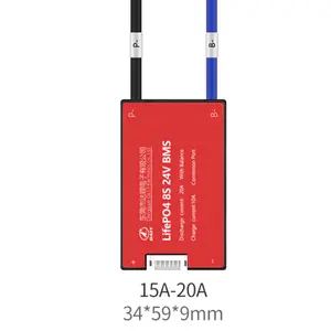 BMS PCB 24 Volt 8S Lifepo4 20A dengan Port Balanced dan Waterproof