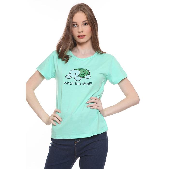 Gambar Habitat Girl - Mini Turtle T-Shirt Cream -Kaos Katun Krem Sablon Rubber dari Mal Golden Truly Store Kota Administrasi Jakarta Utara Tokopedia