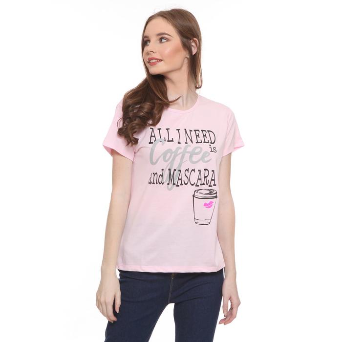 Gambar Habitat Girl - Dalanna All I need is Coffee T-Shirt - Kaos Katun Pink dari Mal Golden Truly Store Kota Administrasi Jakarta Utara Tokopedia