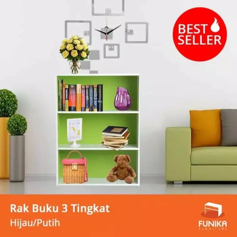 Rak buku susun 3 serbaguna tingkat minimalis rak dapur funika 11241 1