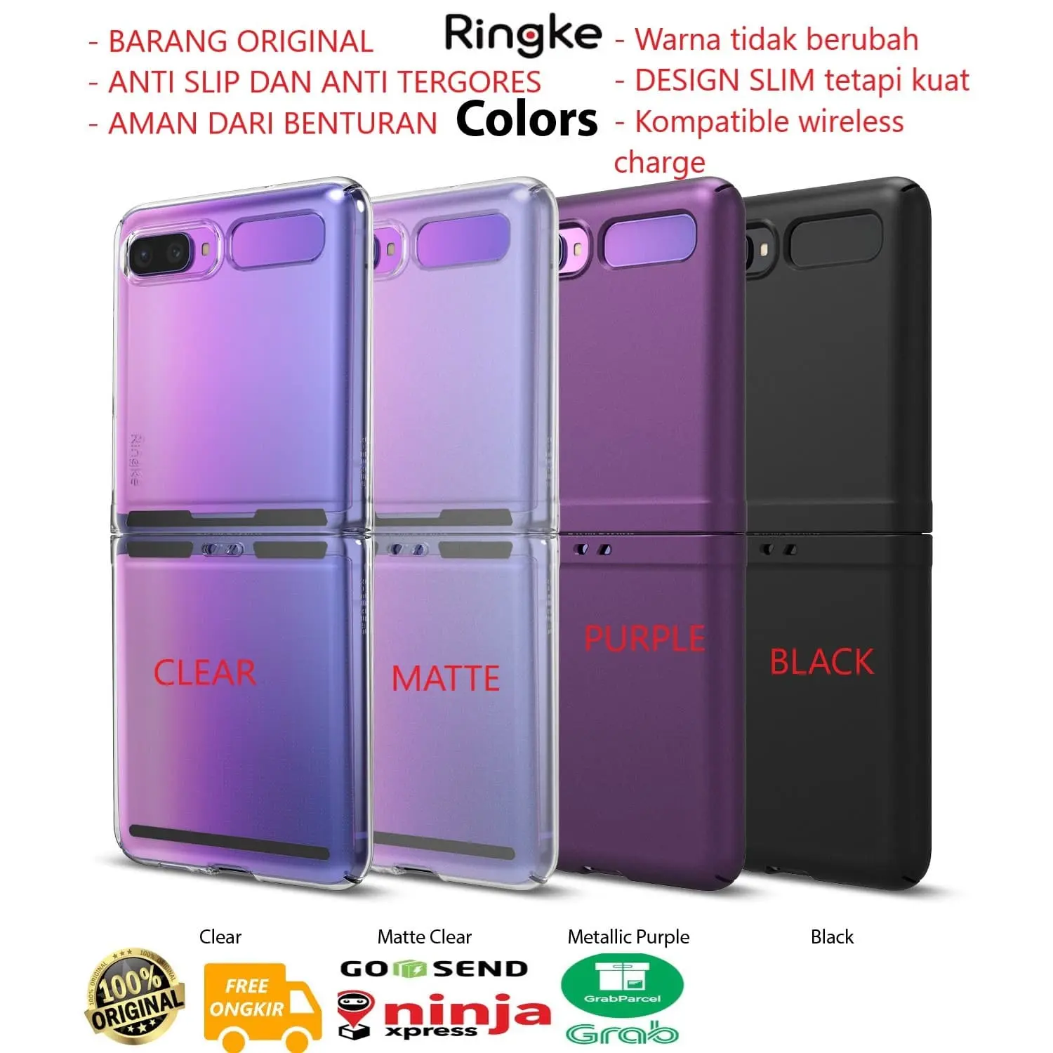 CASING GALAXY Z FLIP REARTH RINGKE SLIM ORIGINAL FLIP COVER