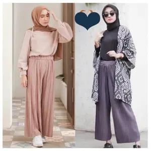 Celana Kulot Wanita Plisket