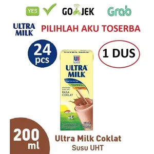 Susu Ultra Coklat (Cokelat) - 200 ml - 1 DUS ISI 24 pcs