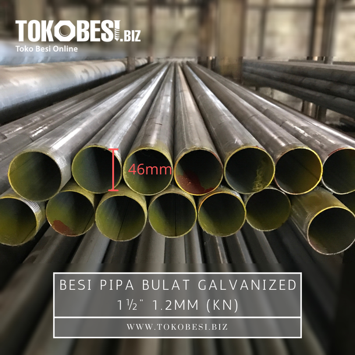 Gambar Besi Pipa Bulat Galvanized 1½" 1.2mm (kn) dari Teguh tokobesi Kota Bandung Tokopedia
