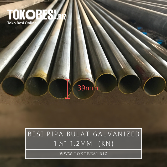 Gambar Besi Pipa Bulat Galvanized 1¼" 1.20mm (kn) dari Teguh tokobesi Kota Bandung Tokopedia